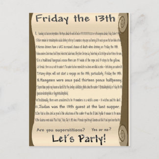 Vrijdag 13 uitnodiging briefkaart