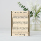 Vrijdag 13 uitnodiging briefkaart (Staand voorkant)