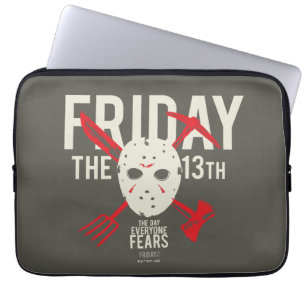Vrijdag 13 Wapens kruiskopmasker Laptop Sleeve