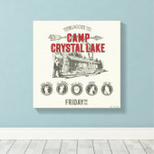 Vrijdag 13 | Welkom in het meer van Camp Crystal Canvas Afdruk (Insitu (Houten vloer))
