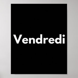 Vrijdag Dagen Van De Week Franse Taal Frankrijk Ad Poster