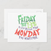 Vrijdag de 13e is beter dan maandag de wat dan ook briefkaart (Voorkant / Achterkant)