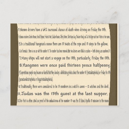 Vrijdag de dertiende briefkaart (Voorkant)