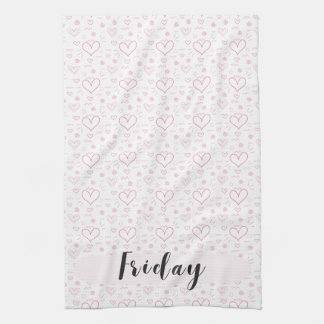 Vrijdag Doodle Harten Keukendoek Theedoek