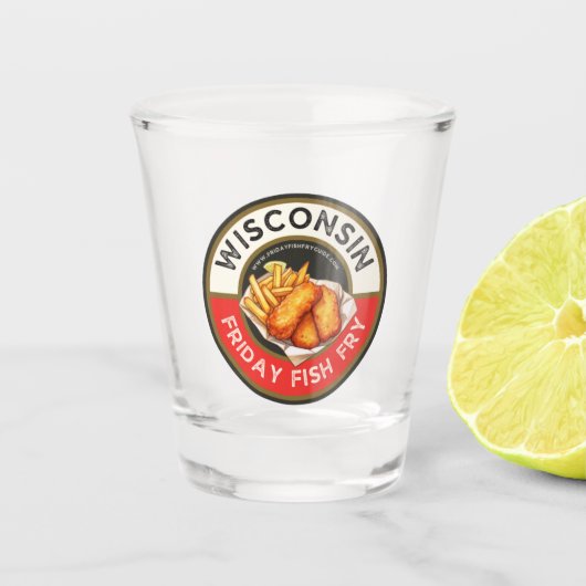 Vrijdag Fish Fry Gids Shot glas (Voorkant)