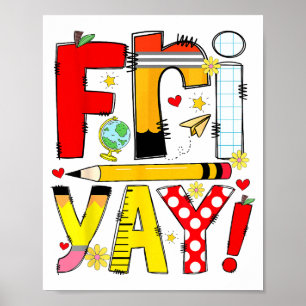 Vrijdag Gelukkige Vrijdag Grappig Weekend Leraar T Poster
