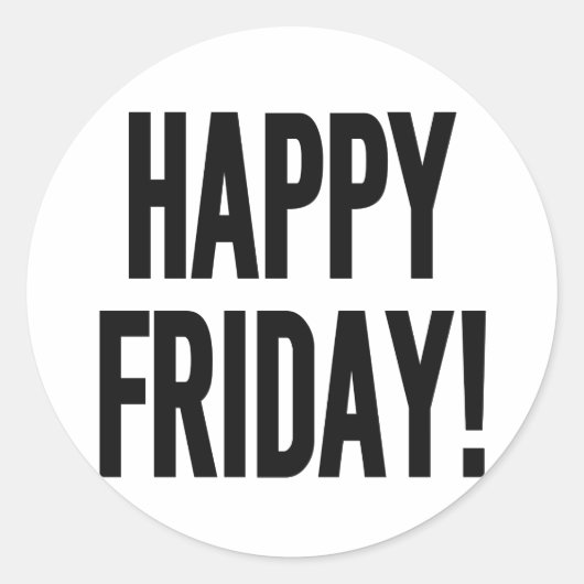 VRIJDAG GEWELD! RONDE STICKER (Voorkant)