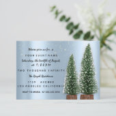 Vrijdag kerstfeest Uitnodiging Blauwe Dinner Lux (Staand voorkant)