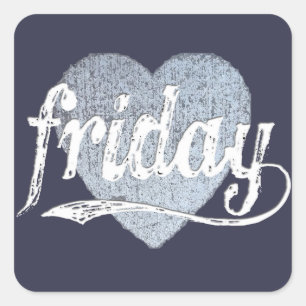 Vrijdag liefde in Chalk Vierkante Sticker