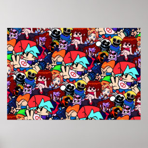 Vrijdag nacht Funkin Collage Poster