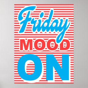 Vrijdag op, grappig poster, typografische poster