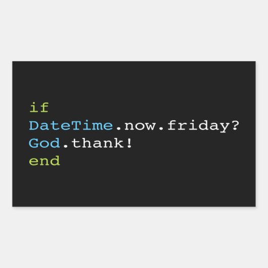 Vrijdag Rechthoekige Sticker (Voorkant)