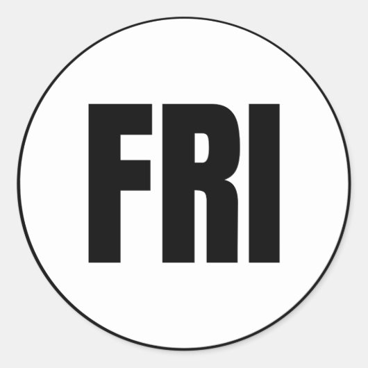 Vrijdag Ronde Sticker (Voorkant)