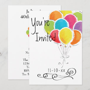 Vrijdag uitnodiging van de Colorful Balloons