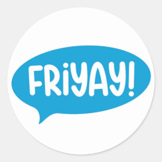 Vrijdag Vrijdag Weekend Blauw Modern Eenvoudig Ronde Sticker