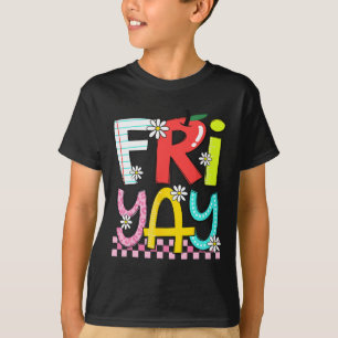 Vrijdag Vrolijke Vrijdag Grappig Weekend Leraar Te T-shirt