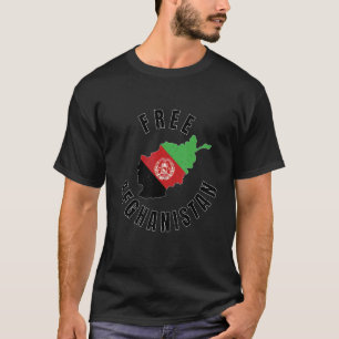 Vrije Afghaanse vlag op landenkaart T-shirt