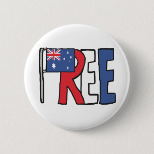 Vrije Australië Ronde Button 5,7 Cm