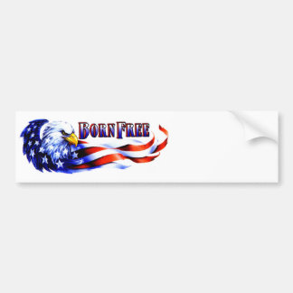 Vrije Bald Eagle en Amerikaanse vlag Bumpersticker