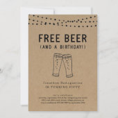 Vrije bier Funny Adult Birthday Party Invitation Kaart (Voorkant)