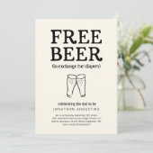 Vrije bier Funny Diaper-partijuitnodiging Kaart (Staand voorkant)