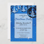 Vrije blauwe Ornamenten kerstfeestdag Kaart (Voorkant)