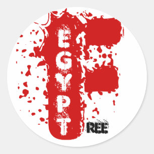 VRIJE EGYPTE RONDE STICKER