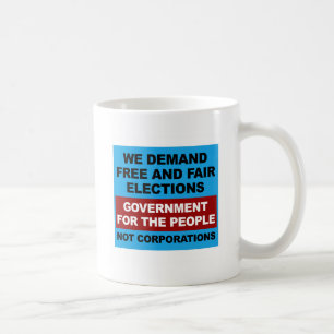 Vrije en eerlijke verkiezingen koffiemok