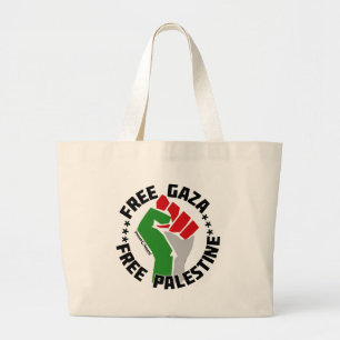 vrije gaza palestine grote tote bag