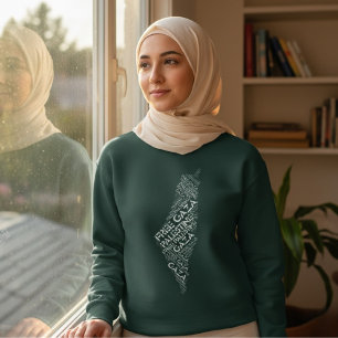 Vrije Gaza Vrije Palestina Woordwolk Kaart Trui