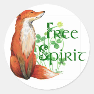 vrije gedistilleerde vos ronde sticker