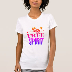 "Vrije geest" multi kleur met vlinders T-shirt