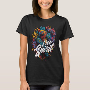 Vrije geest Parrot Summer vibes regenboogvogels T-shirt