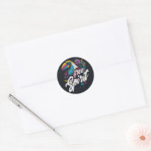 Vrije geest toucan Summer vibes rainbow Ronde Sticker (Envelop)