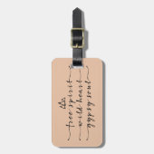 vrije geest, wild hart, zigeunerziel bagagelabel (Voorkant verticaal)