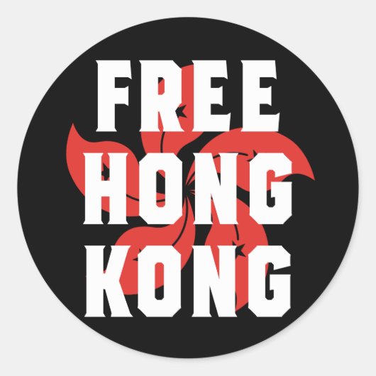 Vrije Hongkong Ronde Sticker (Voorkant)