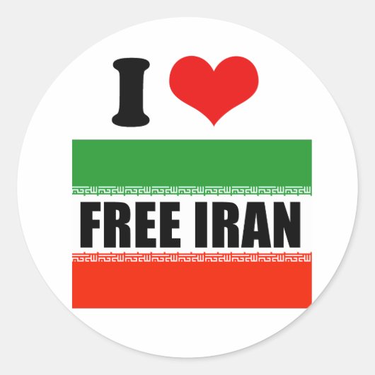 VRIJE IRAN RONDE STICKER (Voorkant)