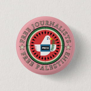 Vrije Journalisten in Palestina Ronde Button 3,2 Cm