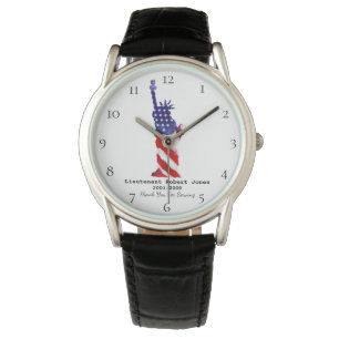 *~* Vrije militaire veteraan Red White Blue Horloge