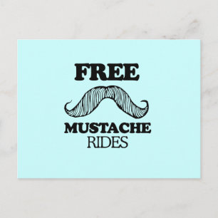 VRIJE MUSTACHE RIDES BRIEFKAART