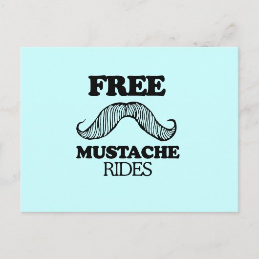 VRIJE MUSTACHE RIDES BRIEFKAART (Voorkant)