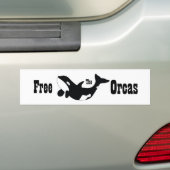 Vrije orka's bumpersticker (Op auto)