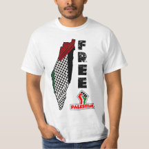 Vrije Palestijnse keffiyeh kaart shirt Palestijnse
