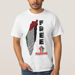 Vrije Palestijnse keffiyeh kaart shirt Palestijnse