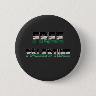 Vrije Palestijnse vlag Brieven Eenheid Trots Vrijh Ronde Button 5,7 Cm