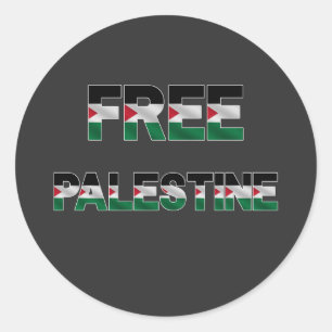 Vrije Palestijnse vlag Brieven Eenheid Trots Vrijh Ronde Sticker