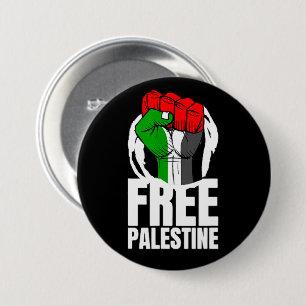 Vrije Palestijnse vlag Palestijnse Gaza Ronde Button 7,6 Cm