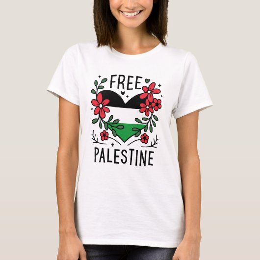 Vrije Palestijnse vlag T-shirt (Voorkant)
