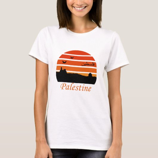 vrije palestijnse zonsondergang t-shirt (Voorkant)
