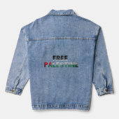 Vrije Palestina Gazavlag Arabisch Denim Jacket (Achterkant)